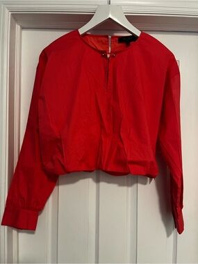 Cropped Collarless Blazer top